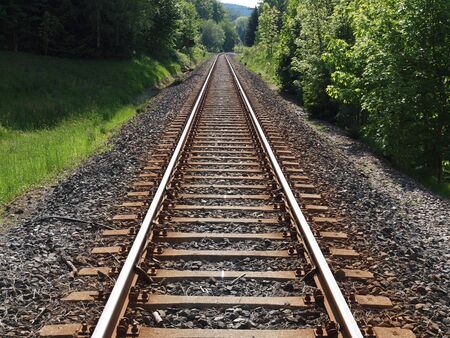 single-track railway lineの写真素材
