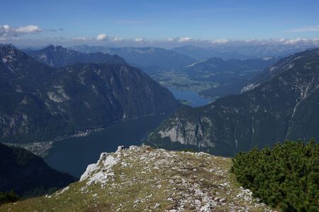 View from Dachstein to Lake Hallstattの写真素材