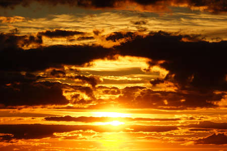 Sunset with cloudsの写真素材