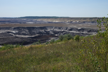 Looking into the quarry site Profenの写真素材