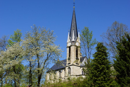 Rechberger Church in Springの写真素材