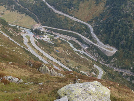 Roads to the Furka and Grimsel Passの写真素材