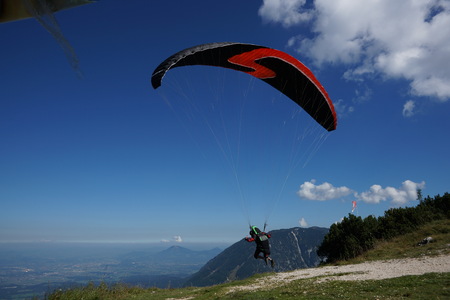 Paraglider on the pulpitの写真素材