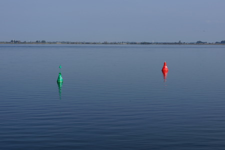 Tonnen zwischen den Inseln RÃ¼gen und Hiddensee / Tons between the islands of RÃ¼gen and Hiddenseeの写真素材