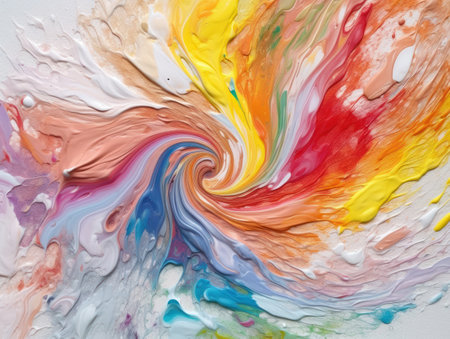 A multicolored painting oil of a rainbow LGBTQ
 Love, freedom, support and rights realistic, generative AIの素材