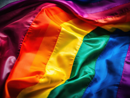 LGBTQ rainbow flag.Freedom and love concept. Pride month. activism, community and freedom Concept. , generative AIの素材