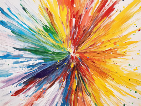 A multicolored painting oil of a rainbow LGBTQ
 Love, freedom, support and rights realistic, generative AIの素材
