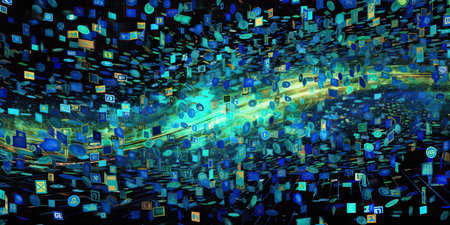 Abstract technology business, money ,data background design, generative AI.の素材