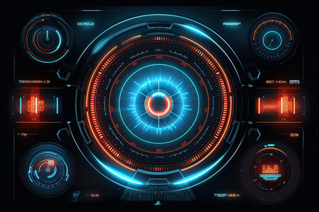 Abstract technology ui futuristic concept.  sense of science and technology abstract graphics, generative AI.の素材
