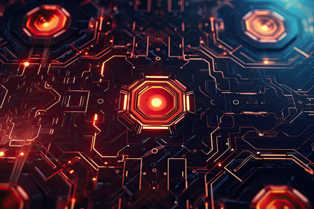 Abstract technology fashion background design, generative AI.の素材