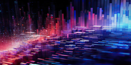 Abstract technology Digital data background design, generative AI.の素材