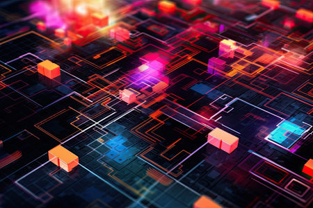 Abstract technology industry background design, generative AIの素材