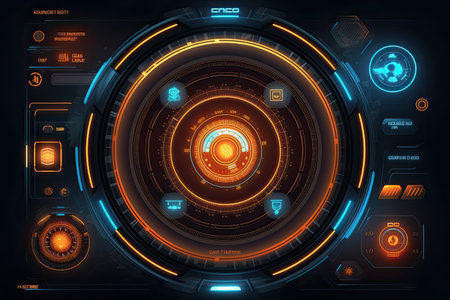 Abstract technology ui futuristic concept.  sense of science and technology abstract graphics, generative AI.の素材