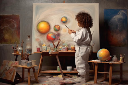 Creative little artist , Generative AI.の素材