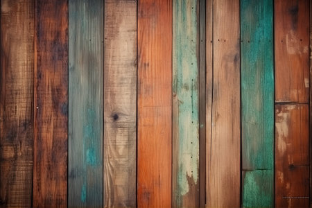 Design of vintage wood background, Generative AI.の素材