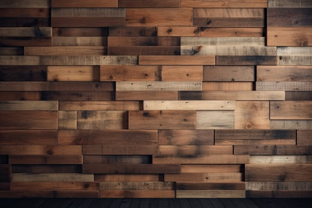 Design of vintage wood background, Generative AI.の素材