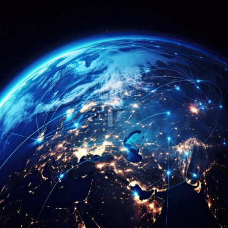 Earth from Space. Best Internet Concept of global business from concepts , Generative AI.の素材