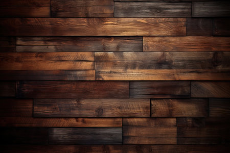 Dark  rustic wood background  , Generative AI.の素材