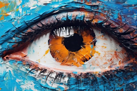 Water painting. Conceptual abstract picture of the eye.  , Generative AI.の素材