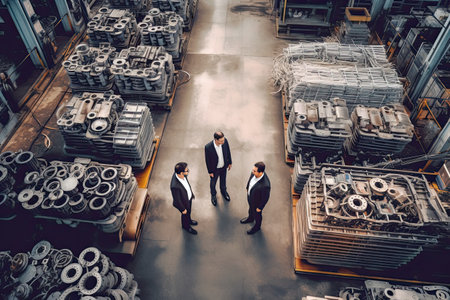 Electricity engineer and his supervisor at industrial facility , Generative AI .の素材
