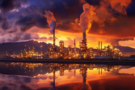 Glow light of petrochemical industry ,Generative AI .の素材