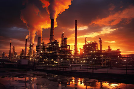 Glow light of petrochemical industry ,Generative AI .の素材