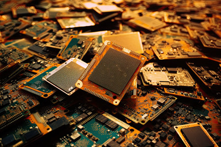 Computer ,laptop circuit chip waste ,Generative AIの素材