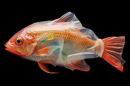 Fish plastic bag life  ,Generative AIの素材
