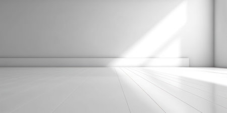 Empty room with white light shadow and floor. Empty room with Wall Background.の素材