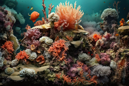 Life on underwater coral reef.の素材