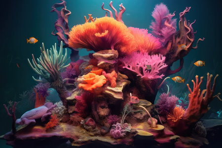Life on underwater coral reef.の素材