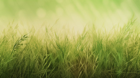 Green grass background with bokeh effect. Nature abstract background.の素材