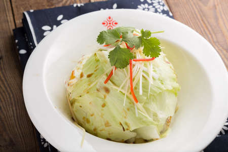 Poached Lettuce dishの写真素材