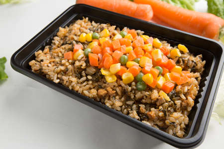 Yangzhou fried rice lunch boxの写真素材