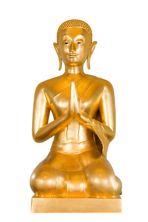 image of sitting buddha on isolated in Hualumpong Temple  Bangkok Thailand の写真素材
