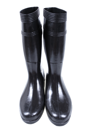 rubber boots isolate on whiteの写真素材