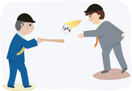 One business man pitches a hot idea to anotherのイラスト素材