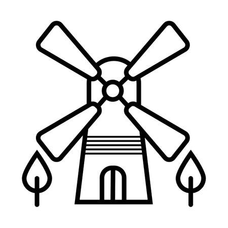 Windmill icon silhouette vector illustration Windmill icon silhouette vector illustration