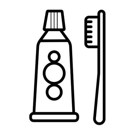 Vector icon toothbrush and toothpasteのイラスト素材