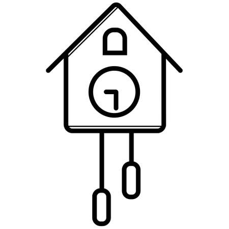 Cuckoo-clock vector illustration isolated on white background. Wooden cuckoo clock in flat style.
のイラスト素材