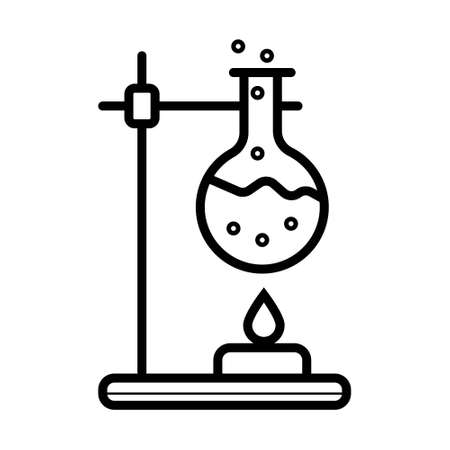 flask on fire icon. Element of science for mobile concept and web apps. Detailed flask on fire icon can be used for web and mobile. Premium icon on white background
のイラスト素材