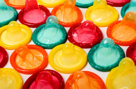 Colorful condomsの写真素材