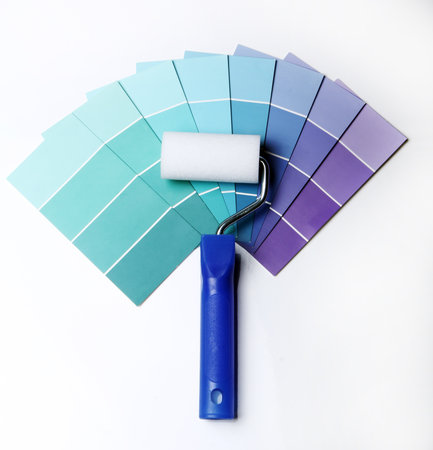 color palette and rollerの写真素材