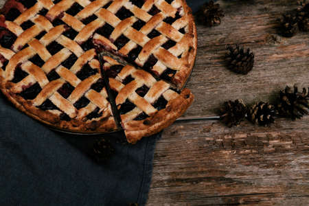 Delicious, blueberry pieの写真素材