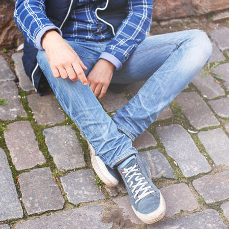 Cute man outdoorの写真素材