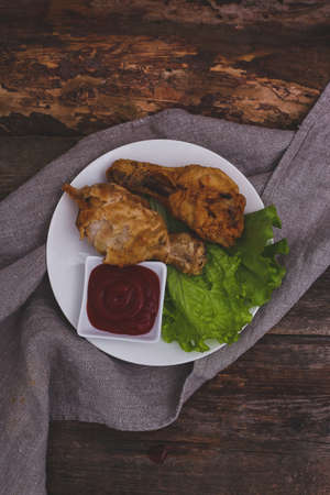 Delicious chicken legsの写真素材