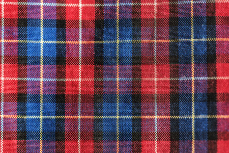 Close up of tartan fabricの写真素材
