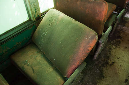 Abandoned train with dust and rust