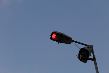 A slightly running street lamp. high quality photo