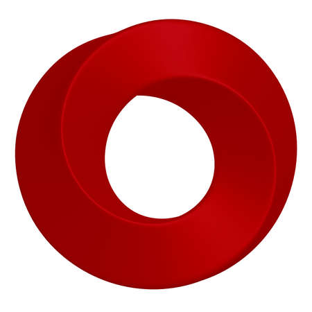 3D rendering of a Moebius ring in redの写真素材